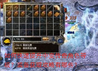 如何快速提升中变传奇角色等级?装备获取攻略有哪些? 如何快速提升中变传奇角色等级?装备获取攻略有哪些?